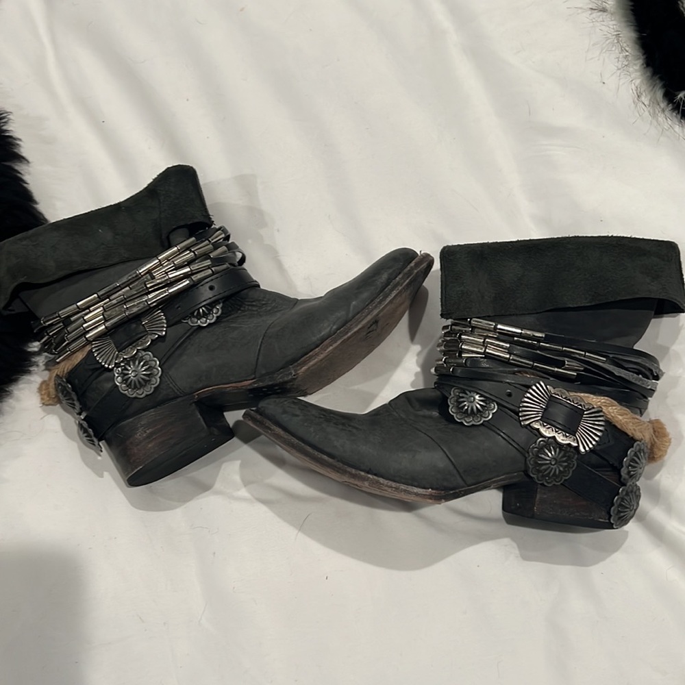Freebird by Steven Black Ankle Boots with Silver Accents